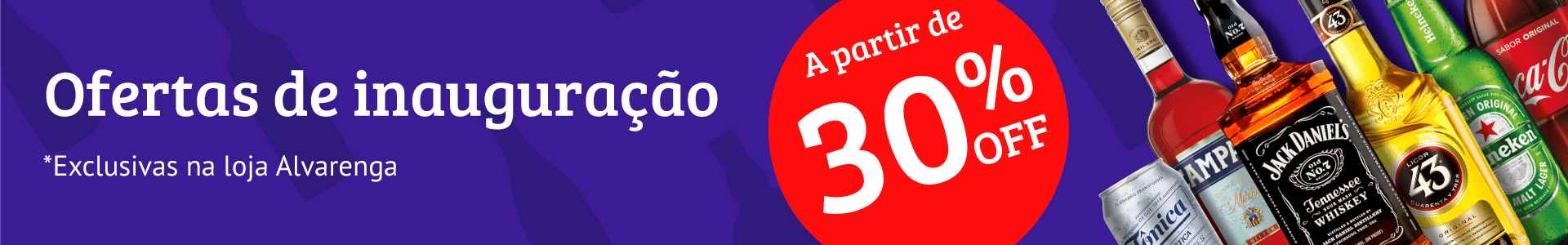 Ofertas inaugurao, a partir de 30% Off (exclusivas na loja Alvarenga)