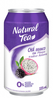 Chá Branco Natural Tea Sabor Pitaya e Amora Lata 335ml
