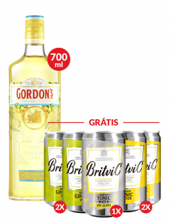 Combo Gin Gordon's Sicilian Lemon + 5 Britvic Grátis
