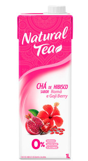 Chá Natural Tea Hibisco Sabor Romã e Goji Berry 1L