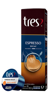 Café em Cápsula Tres Espresso Decaf 80g com 10 Cápsulas
