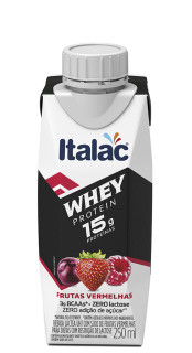 Bebida Lctea Italac Whey Protein 15g Sabor Frutas Vermelhas 250ml